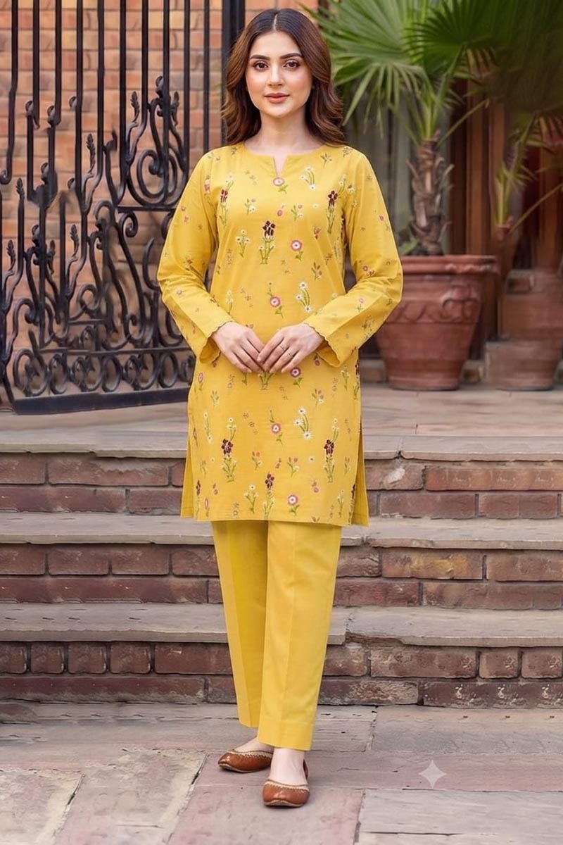 NFS-AGH1 | Agha Noor Heavy Embroidered Lawn 2Piece Dress (D)