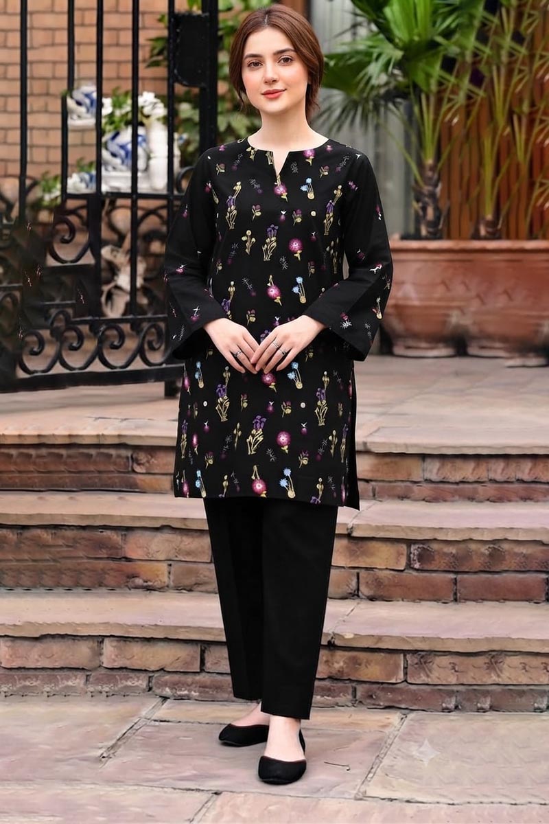 NFS-AGH1 | Agha Noor Heavy Embroidered Lawn 2Piece Dress (A)