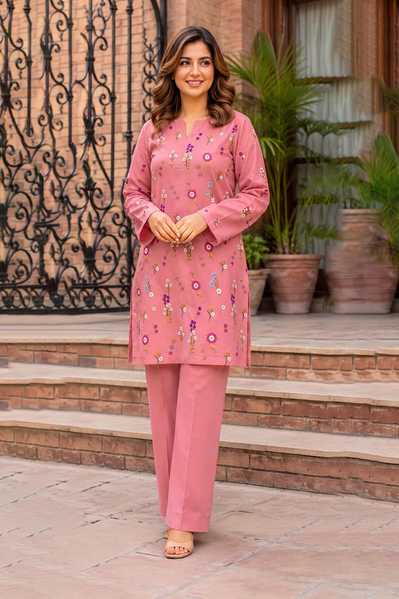 NFS-AGH1 | Agha Noor Heavy Embroidered Lawn 2Piece Dress (B)