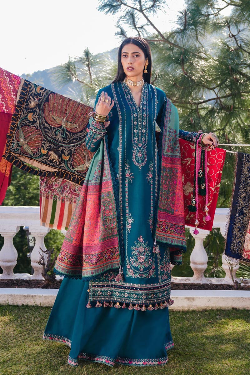 NFS-407 | Hussain Rehan Heavy Embroidered Dhanak 3 Piece Dress