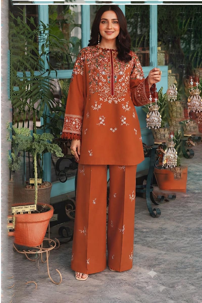 NFS- ZB1 | Zellbury Heavy Embroidered Dhanak 2 Piece Dress