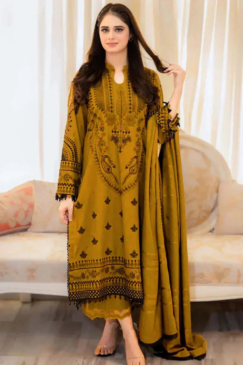 NFS-597 | Asim Jofa Heavy Embroidered Dhanak 3 Piece Dress