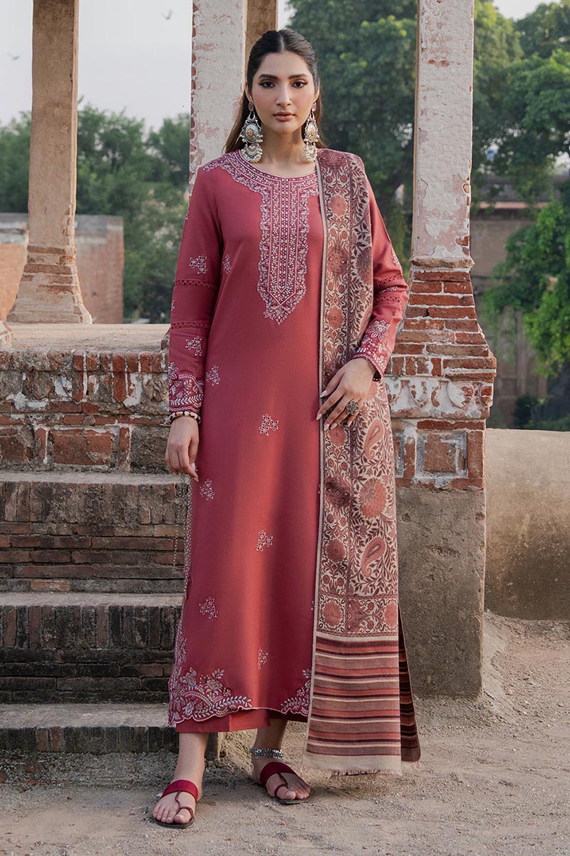 NFS-583 | Izel Heavy Embroidered Dhanak 3 Piece Dress