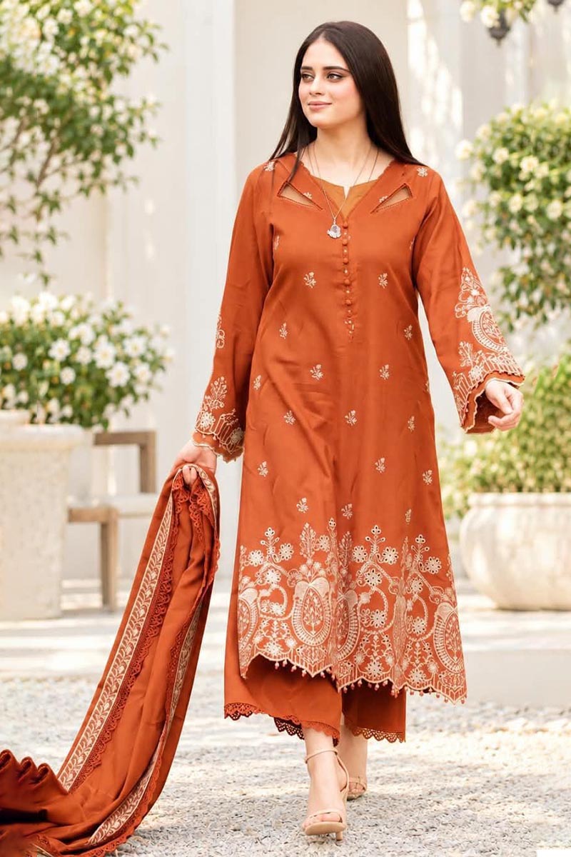 NFS-237 | Bareeze Heavy Embroidered Dhanak 3 Piece Dress