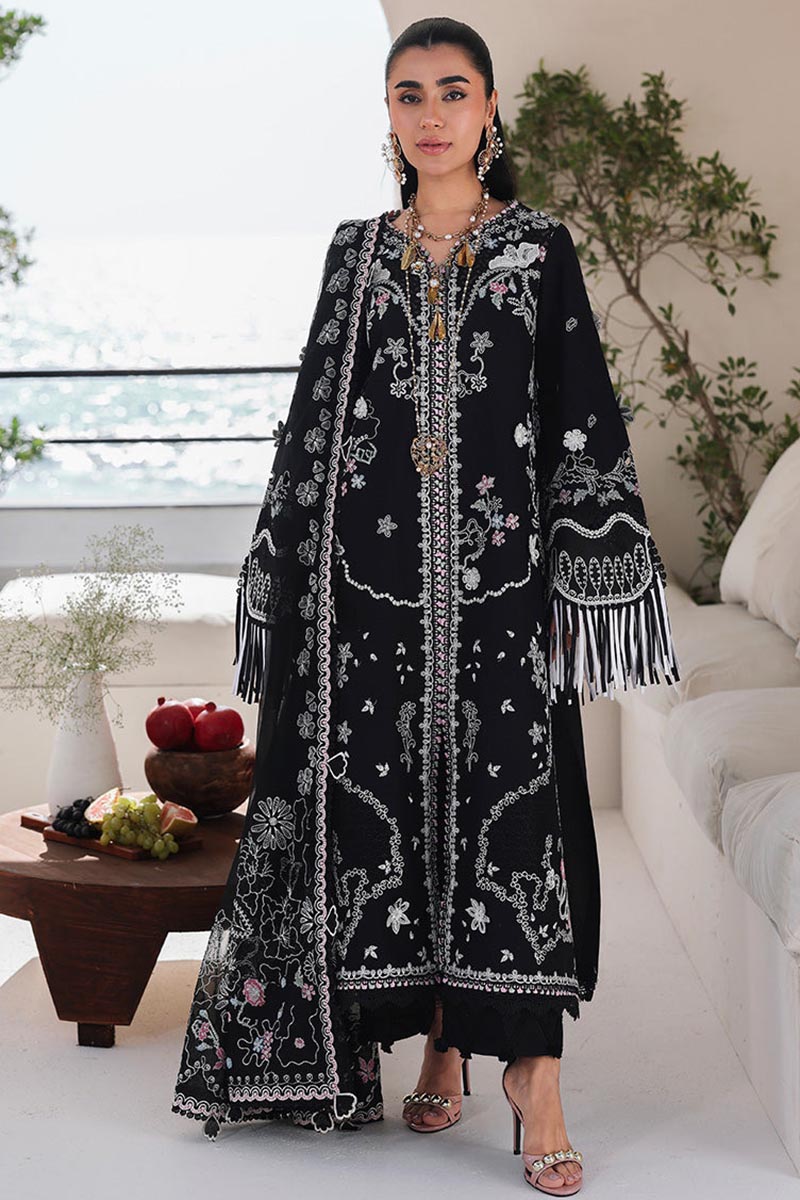 NFS-330 | Qalamkar Heavy Embroidered Dhanak 3 Piece Dress