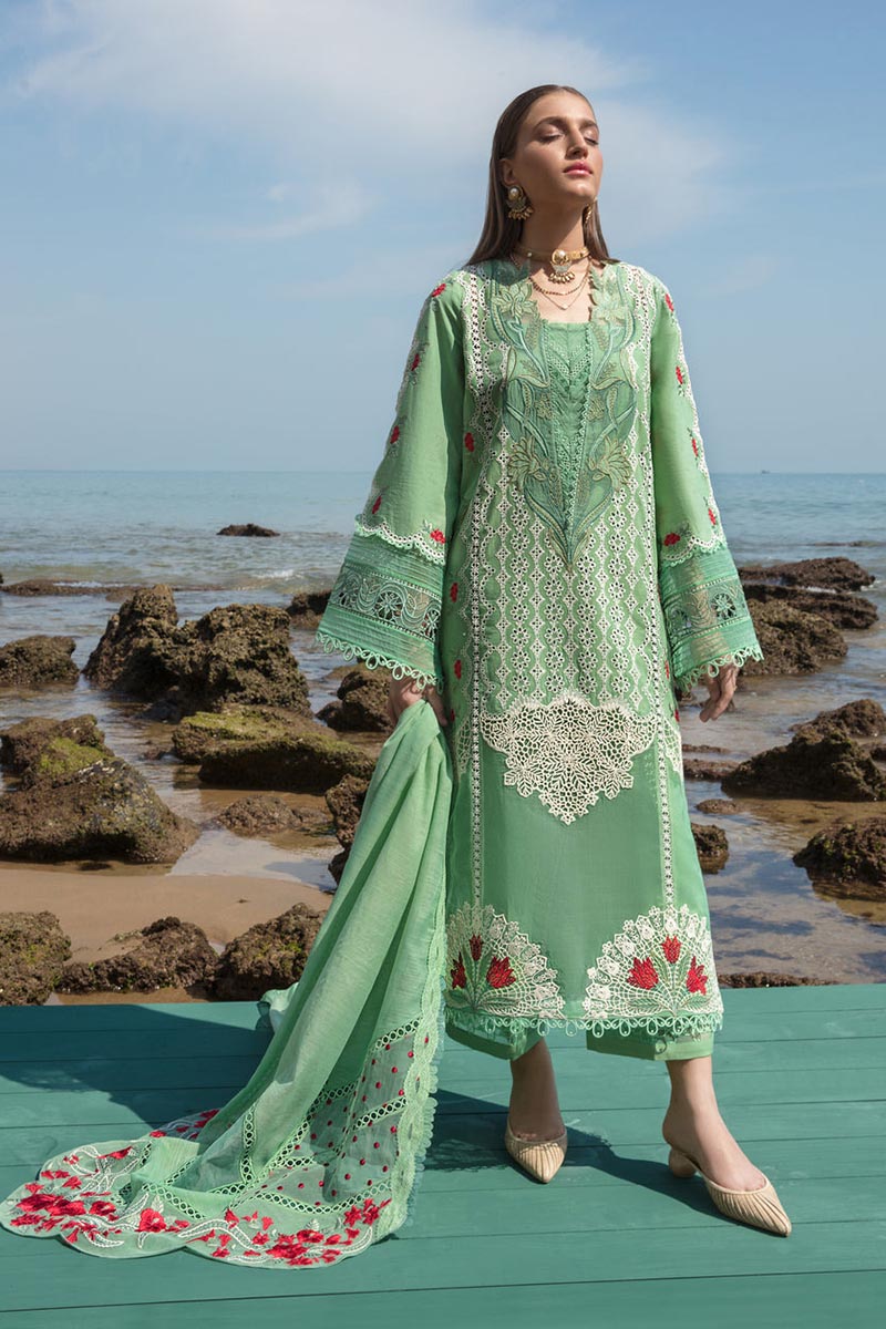 NFS-326 | Crimson Heavy Embroidered Dhanak 3 Piece Dress