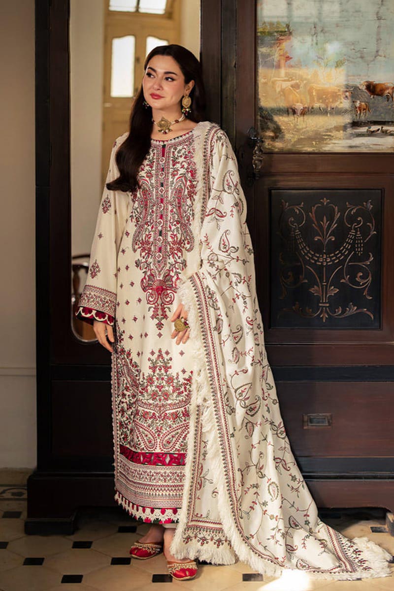 NFS-335 | Asim Jofa Heavy Embroidered Dhanak 3 Piece Dress