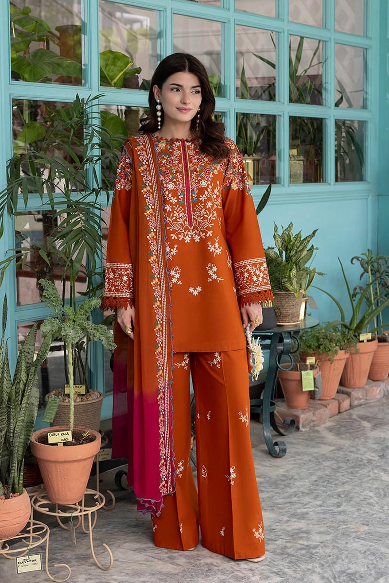 NFS-668 | Urge Heavy Embroidered Dhanak 3 Piece Dress