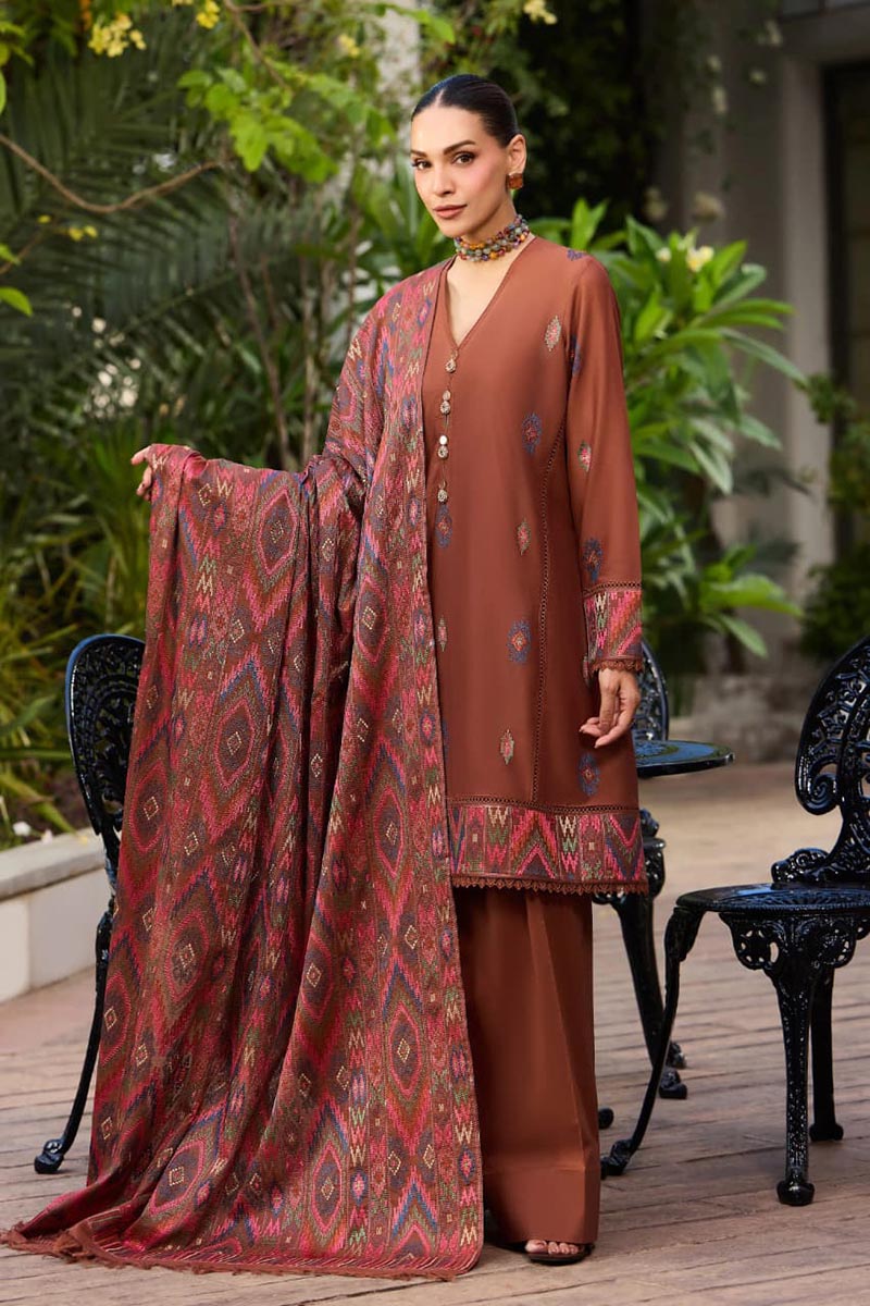 NFS-670 | Bareeze Heavy Embroidered Dhanak 3 Piece Dress