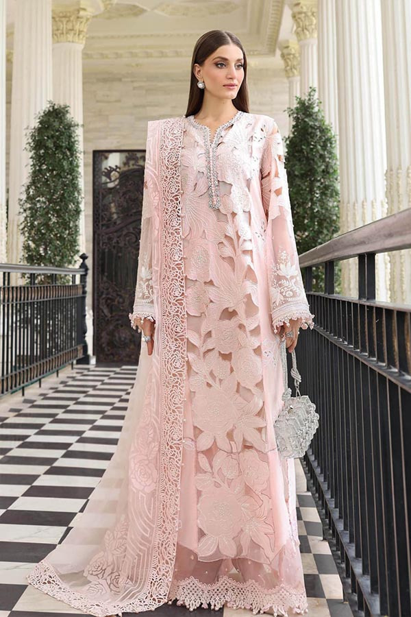 NFS-125 | Maria B Heavy Embroidered Dhanak 3 Piece Dress(A)
