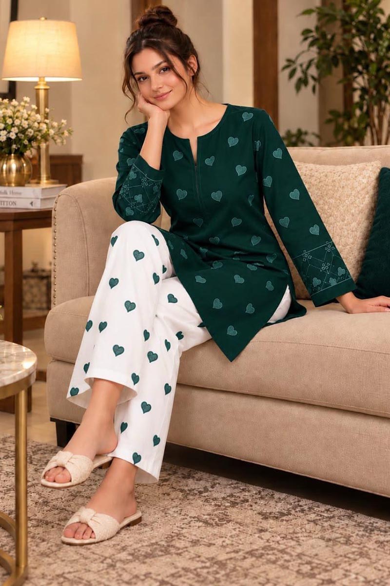 NFS-008 | Bareeze Heavy Embroidered Dhanak 2 Piece Dress(D)