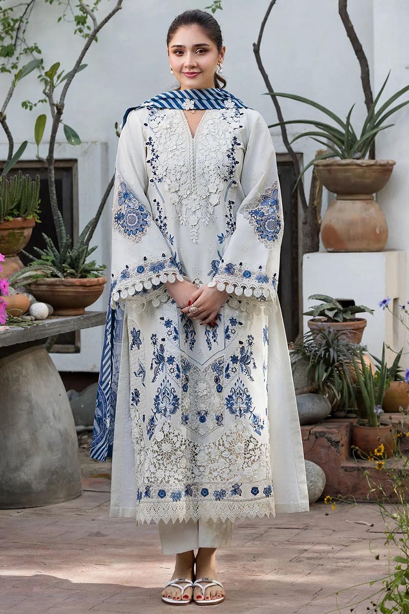 NFS-686 | Motifz Heavy Embroidered Dhanak 3 Piece Dress