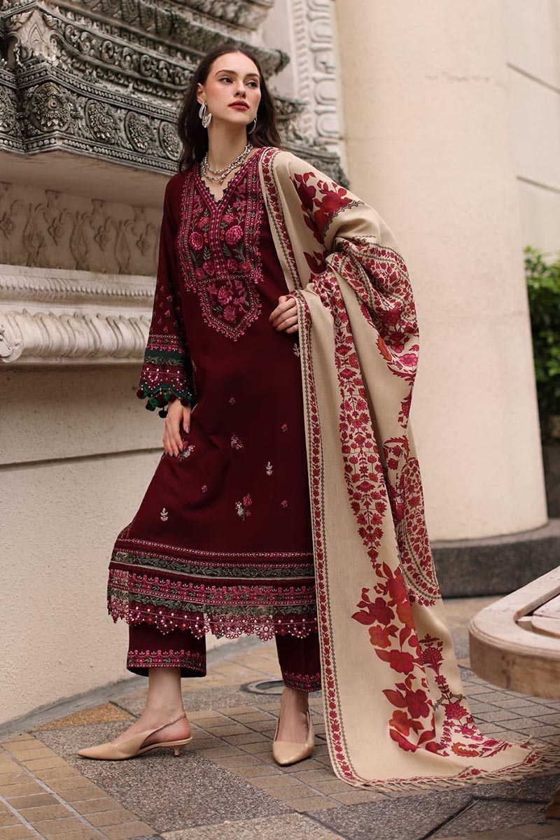 NFS-6538 | Charizma Heavy Embroidered Dhanak 3 Piece Dress