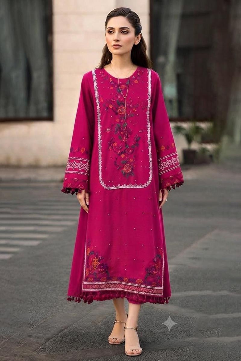 NFS-CR1 | Charizama Heavy Embroidered Dhanak 2 Piece Dress